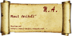 Maul Anikó névjegykártya