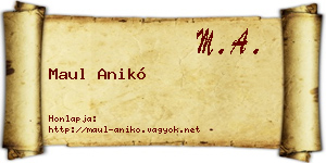 Maul Anikó névjegykártya